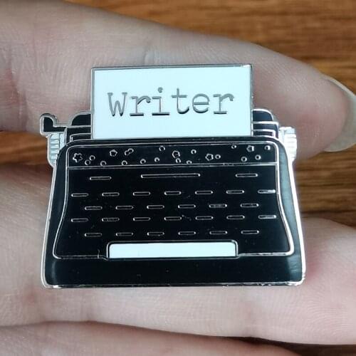 Typewriter Machine Badge Enjoy every moment! Never give up! Yes you can! Jewelry