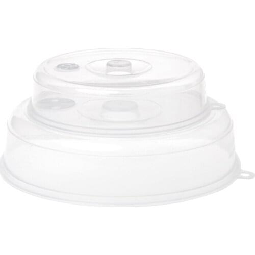 Plastic Microwave Plate Cover Clear Steam Vent Splatter Lid Food Dish Kitchen Tools