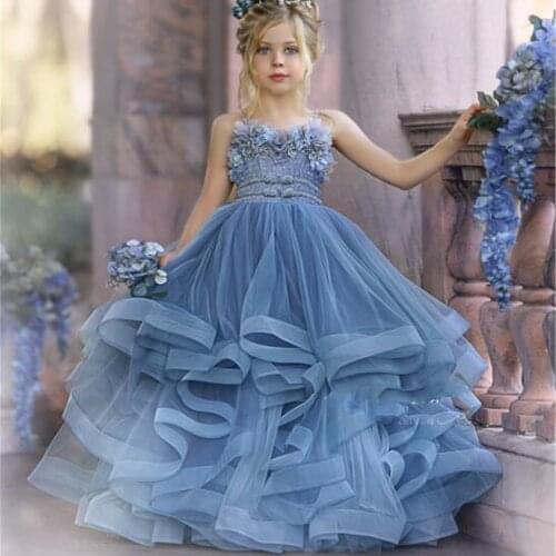 Flower Girl Dress Children Wedding Bridemaid Dresses Kids Pink Tutu Sequin Gowns Girl Boutique Party Wear Elegant Frocks