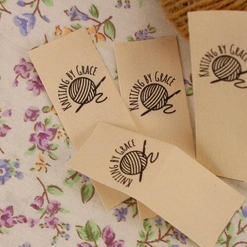 Handmade, knitting label, Fold Cotton Fabric, Sewing Label Tag, 25mm, Sewing Knitting Crochet, Gift (MD5020)