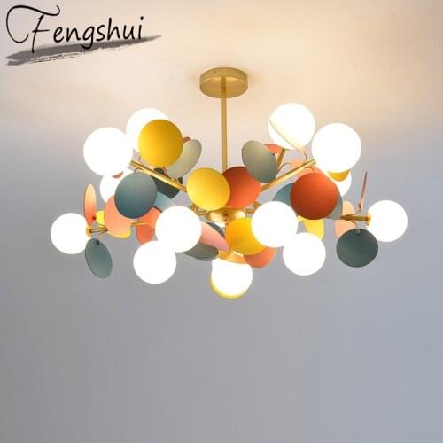 Modern Cartoon Chandelier Lighting Living Room Decoration Kids Room Bedroom Decor Light Nordic Children Room Lustre Hanging Lamp