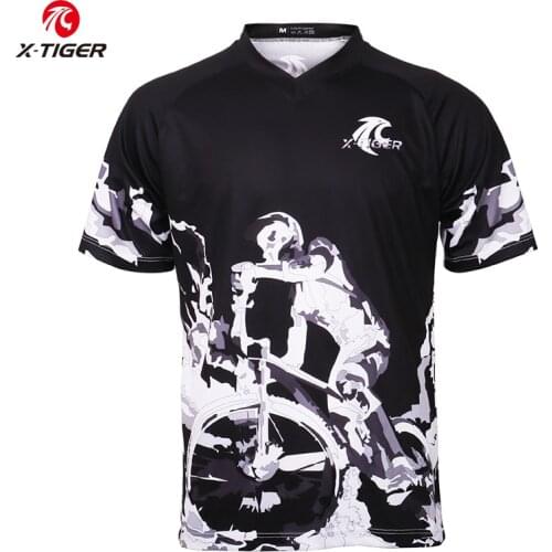 X-Tiger Pro Summer Short Sleeve Downhill Jerseys Mountain Bike Shirt Motocross Racing Sports Wear Cycling Jerseys Bike DH Shirt