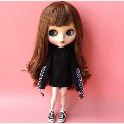 T02-X001 Blyth Doll clothes 30cm 1/6 dolls Azone Accessories long sleeve T-shirt white color 1pcs