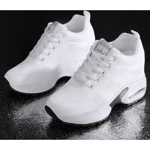 Women Shoes Platform Ladies Sneakers Breathable Women Casual Shoes Woman Air Cushion Fashion Height Increasing Shoes Plus Size