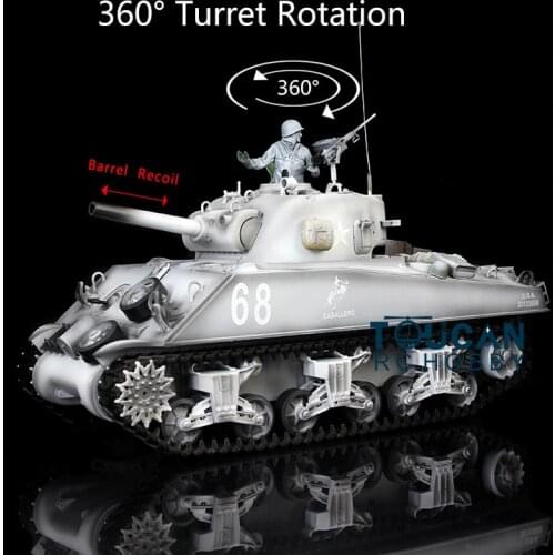 1/16 Heng Long 7.0 Plastic M4A3 Sherman RC Tank 3898 360° Turret Barrel Recoil TH17688-SMT4