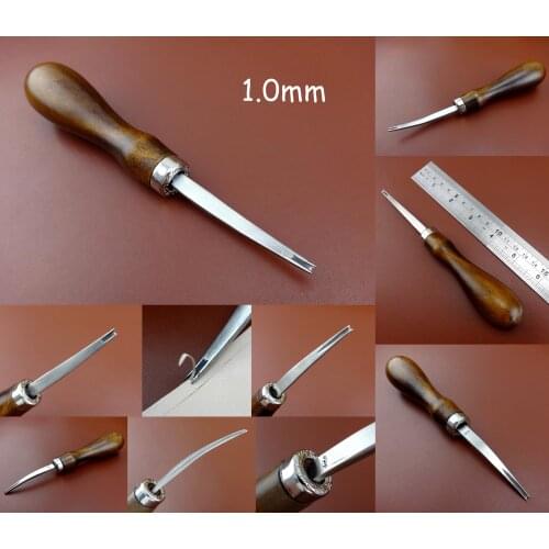 1pc 1.0mm Leather Craft Stainless Steel Leather Edge Beveler Skiving Skiver Edger Tool Stamping Punch Chisel Edger Creaser Knife
