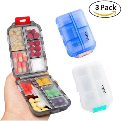 10 Grids Pill Box Travel Convenient Medicine Pills Dispenser Pill Organizer Tablet Pillbox Case Container Drug Divider Splitters