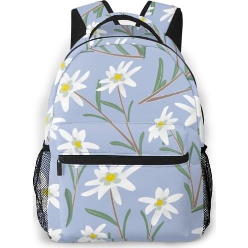 2021 Travel Backpacks Cute Edelweiss Flowers Girl Backpack For Women Large Capacity School Bag For Teenage