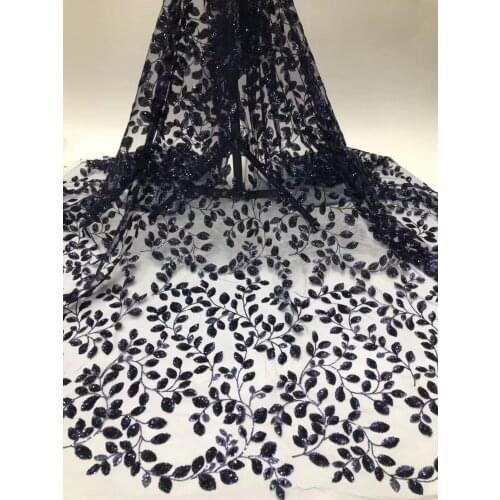 2020 New African Sequined Lace Fabric New Product Sequined Lace Fabric Nigerian Tulle Mesh Lace Fabric D40751
