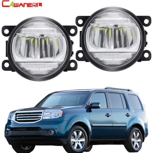 2in1 Fog Light Assembly DRL Car Front Bumper LED Fog Light Daytime Running Lamp 12V For Honda Pilot 3.5L V6 2012 2013 2014 2015