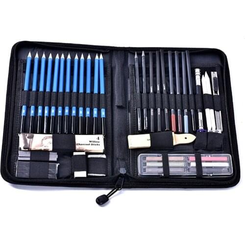 48Pcs/Set Portable Professional Sketch Drawing Pencils Kit With Graphite Charcoal Pen EM88