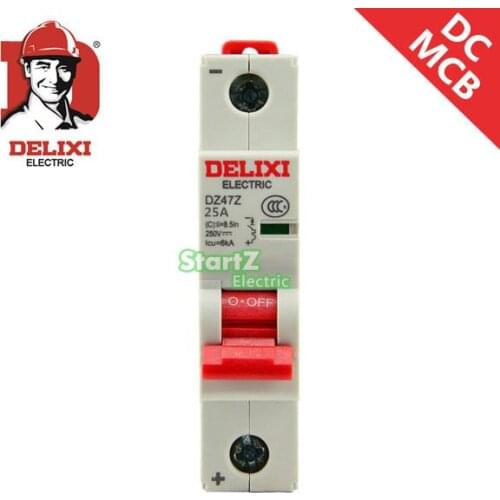 25A 1P 250V DC Circuit Breaker DZ47Z DELIXI MCB