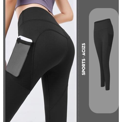 Seamless Leggings Women Fitness High Waist Energy Pants with Phone Pocket Sportwear Gym Training Sport Running Tights