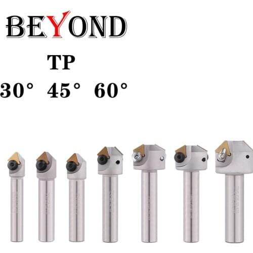 BEYOND TP 30 45 60 Degree CNC Chamfering Cutter 16 20 mm Carbide Inserts TPMN End Mill Chamfer Tools
