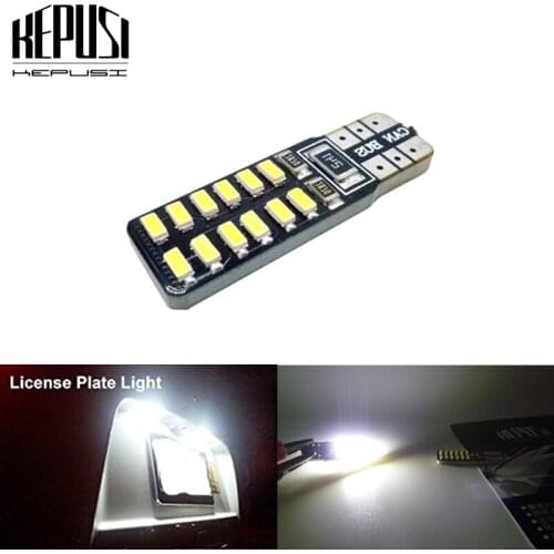 Canbus W5W LED T10 No Error 3014 24SMD T10 LED For Car Parking Lights Clearance Bulbs Interior Dome Lights 12V White