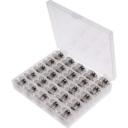 25pcs Empty Metal Bobbins Spool Case With 25 Grid Storage Case Box for Sewing Machine Reels Home Accessories