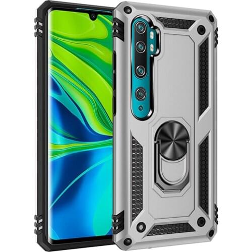 For Xiaomi Mi Note 10 Lite Cover Shockproof Silicone Case Finger Ring Magnetic Holder Cover For Mi Note10 Note 10 Pro Armor Case