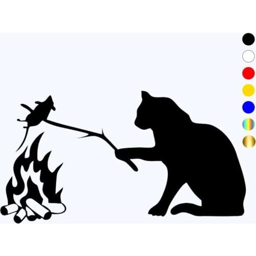 CK3377# vinyl car sticker Cat fries a mouse reflective waterproof cool waterproof removable decal self-adhesive car auto sticker