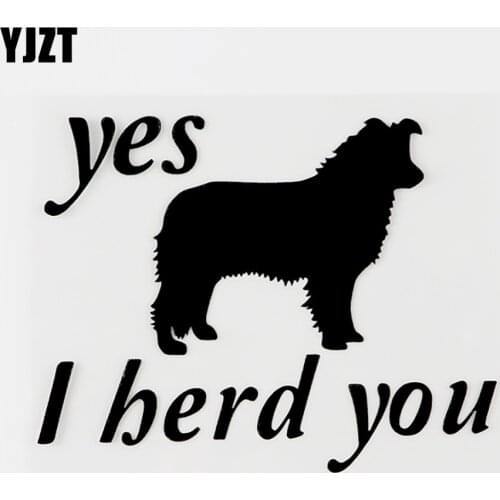 YJZT 12CM×9.4CM Interesting Yes Herd You Vinyl Animal Car Sticker Decal Black/Silver 8C-0274