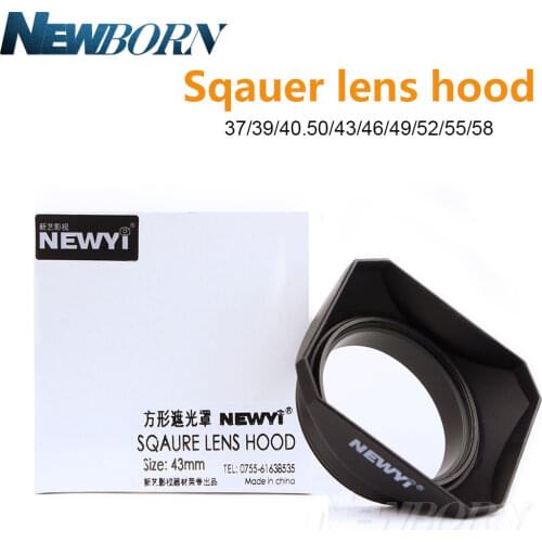 Square lens hood for Fuji xs10 Sony Canon Micro SLR lens 37 39 40.5 43 46 49 52 55 58MM