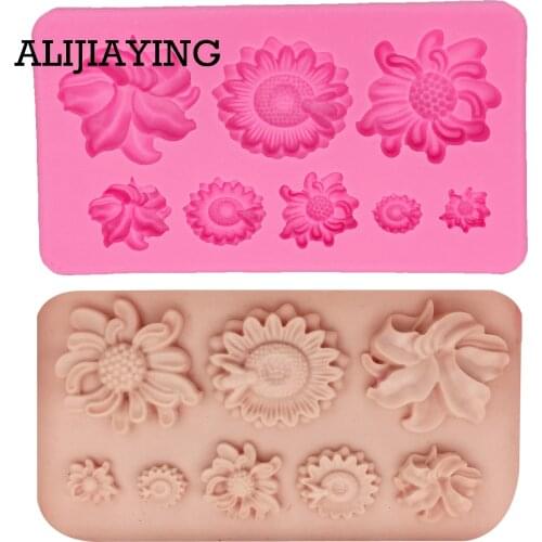 M1269 1Pcs Silicone Mold Fondant Chocolate Moulds Candy Cake Molds Embossed Sugar Arts Flower DIY Wedding Decor