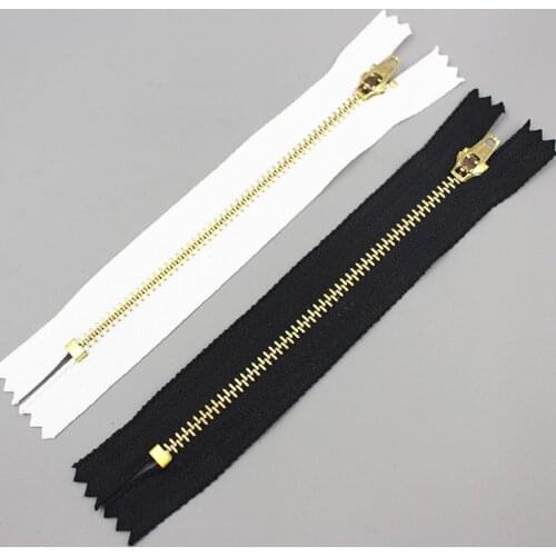 Metal Brass Auto Lock Close-end Zippers for Footwear Skirt Jeans Sewing Garment DIY Tools Apparel Sewing Accessories 3# 5pcs