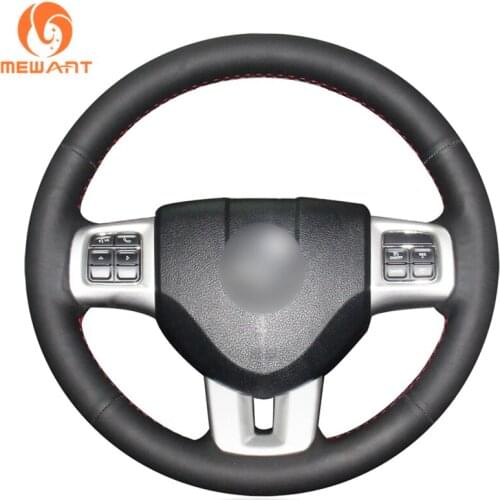 MEWANT Black Artificial Leather Car Steering Wheel Cover for Dodge Challenger Charger Avenger Durango Journey Grand Caravan