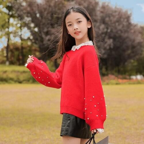 New Girls Sweater Babys Coat Outwear 2021 Charming Thicken Warm Warm Winter Autumn Knitting Pullover Childrens Clothing