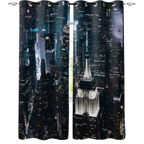 New York City Night View Curtain for Living Room Kids Room Decoration Bedroom Curtain Window Treatment Drapes
