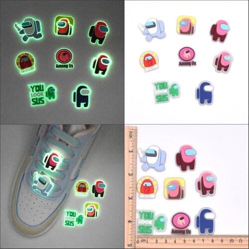 Cartoon Game Luminous Car Decoration Mobile Phone Case Patch DIY Jewelry PVC Shoelace Buckle