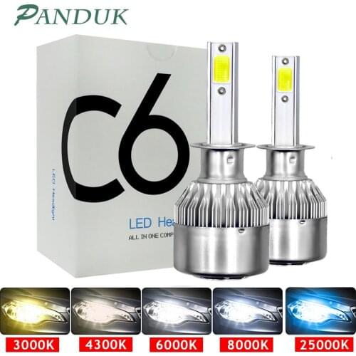 PANDUK C6 H1 H3 Led Headlight Bulbs H7 LED Car Lights H4 LED 880 H11 HB3 9005 HB4 9006 H13 6000K 72W 8000LM Auto Headlamps