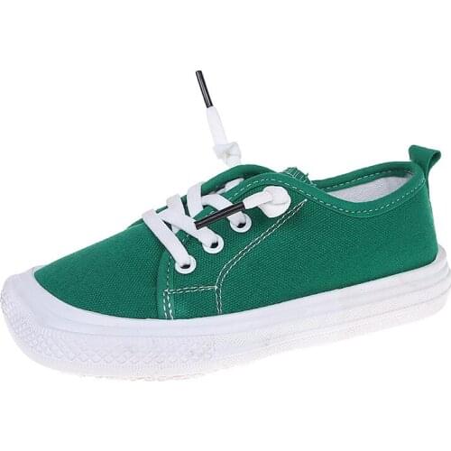 Boys and Girls Canvas Shoes Shallow Mouth Casual White Shoes Campus Style Student Shoes Fashion Shoes Non-slip Kids Shoes 26-37