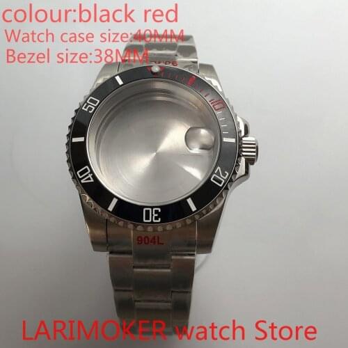 Suitable for NH35 NH36 Miyota 8215 40mm sapphire glass 904L stainless steel case sealing bottom cover, with bezel blue orange
