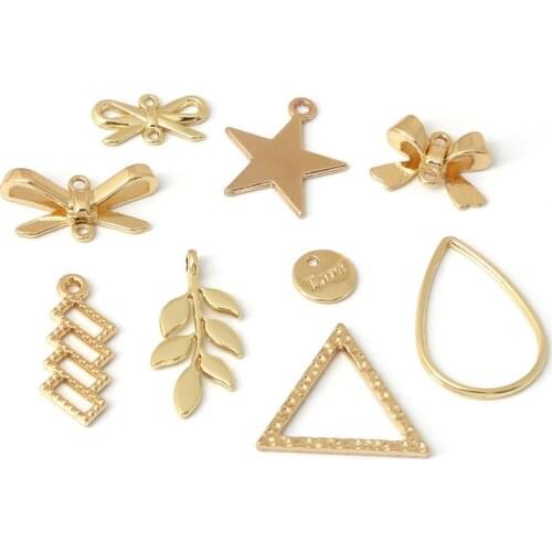 2020 10pcs/lot Fashion Geometry 9 Styles Alloy Pendant Charms for Jewelry Making Finding Handmade DIY Necklace Bracelet Earring
