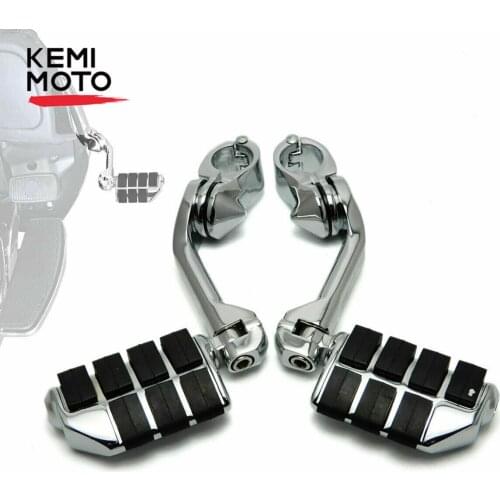 Highway Motorcycle Adjustable Foot Pegs 1-1/4" 1.25" 32mm Long Clamp Angled Mount Kit for Harley for Touring Sportster Dyna