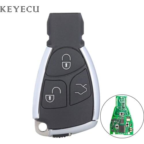 Keyecu Smart Remote Control Car Key Fob 3 Buttons 315/ 433MHz NEC Chip for Benz 2000 2001 2002 2003 2004 2005 2006 2007-2014
