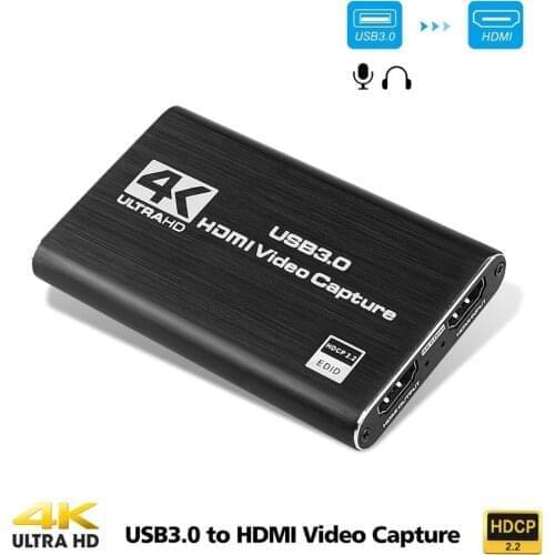 USB 3.0 HDMI Digital Video Capture Card 4K Ultra HD Recording Live Streaming For Game Play YouTube Media Record Box