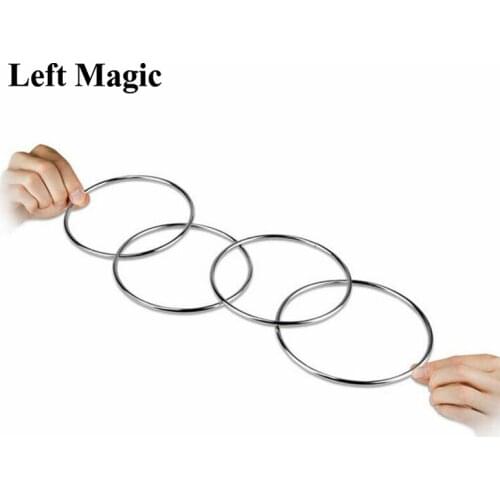 1sets Four Connected Linking Rings 4 Linking Rings Steel Pipe diameter 10cm street Magic Tricks Magic Props E3045
