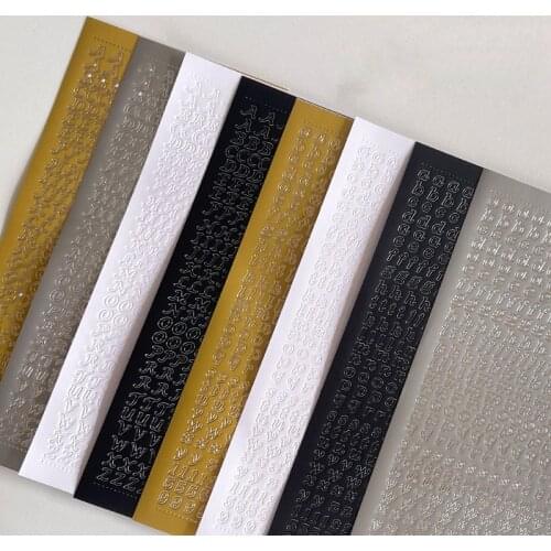 1pcs Bronzing Gold Silver Letter Number Decorative Stickers for DIY Idol Card Album Scrapbooking Diary Sticker Korean Stationery