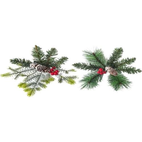 1Pc Christmas Tree Ornament Christmas Red Berry Pine Branches Artificial Pine Picks For Christmas Tree Decorative Home Outgoing