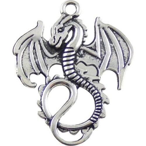 10PC Antique Color Alloy Hollow Dragon Wings Pendant Charm Handmade Jewelry Making Accessory