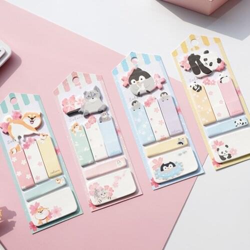 3pcs Penguin Happy Shiba Kawaii Cute Memo Pad Sticky Notes Memo Notebook Stationery Papelaria Escolar School Supplies