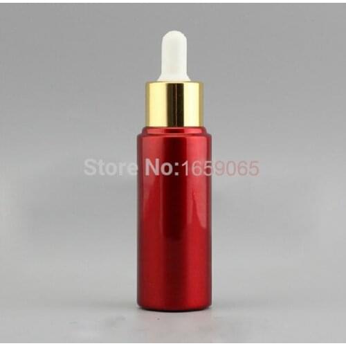 30ml red Amber glass Essential Oil dropper bottle w shiny golden shoulder Dispensing Container Reagent Liquid Pipette 50pcs/lot