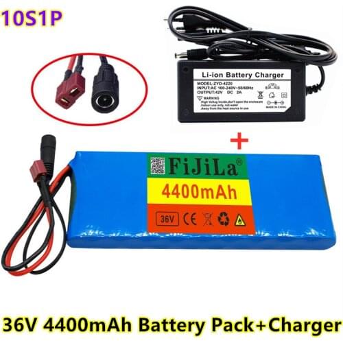 36V battery 10S1P 36V 4400mAh 18650 lithium ion battery pack ebike electric car bicycle scooter belt 20A BMS 500W+42V 2A Charger