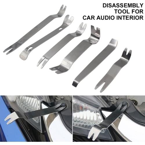 6pcs/Set Interior Tool Kit Pry Door Clip Radio Panel Car Removal Tool Plastic Trim Audio Dashboard Disassembly Araba Repair Tool