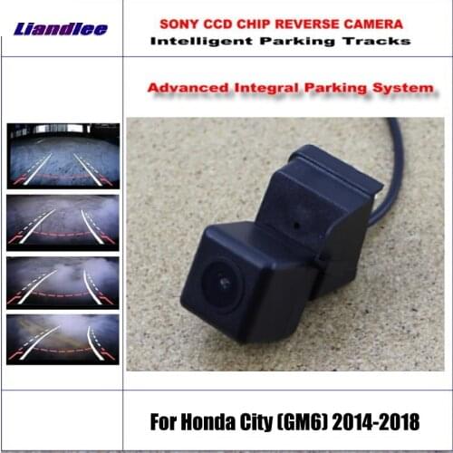Auto Rear Camera For Honda City (GM6) 2014-2018 Intelligent Parking Tracks Reverse Backup HD CCD SONY NTSC RCA AUX CAM
