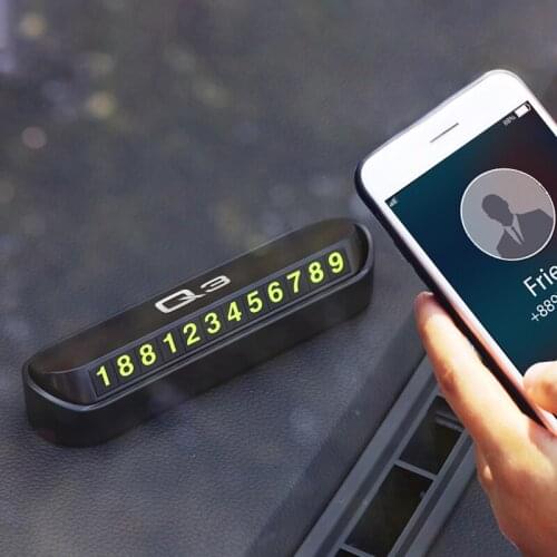 Car Temporary Stop Sign Parking Card Telephone Number Card Plate for Audi Q3 2017 2018 Accessories Car Styling