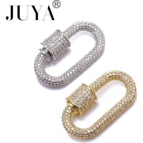 JUYA 5 Pcs\lot Cubic Zirconia Luxury Screw Spiral Clasps For Jewelry Making DIY Connectors Handmade Jewelry Findings Accessories