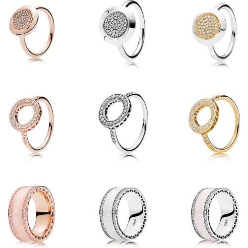 Classic High-quality Sterling Silver 925 Brilliant Light, Rose, Pink Hearts Of Band, Signed Ring Woman Jewelry Gift