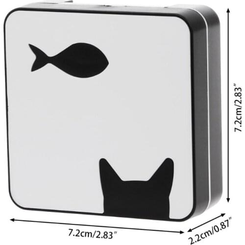 Contact Lens Box Cat Fish Square Travel Portable Case Mirror Storage Container 2XPC